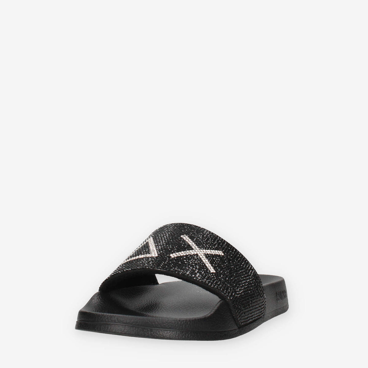 Sun 68 X36211-11NERO SLIPPERS STRASS LOGO Ciabatte nere da donna