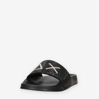 Sun 68 X36211-11NERO SLIPPERS STRASS LOGO Ciabatte nere da donna