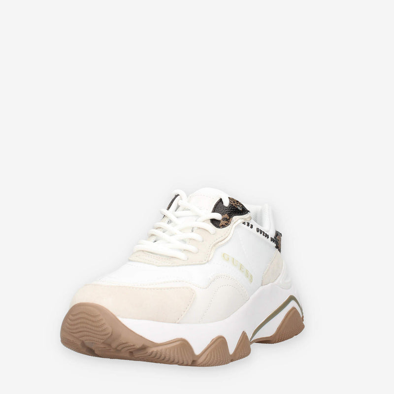 FL7MIC-FAL12-WHITE Guess Sneakers bianche e beige da donna