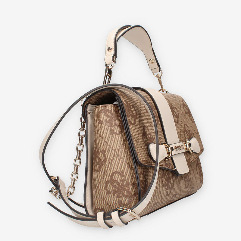 HWOS95-00200-LAN Guess Nolana Borsa a tracolla beige e latte logata