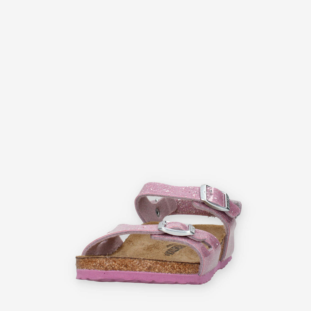 Birkenstock 1031839 Rio AS Kids Sandali rosa glitterati da bimba (calzata stretta)