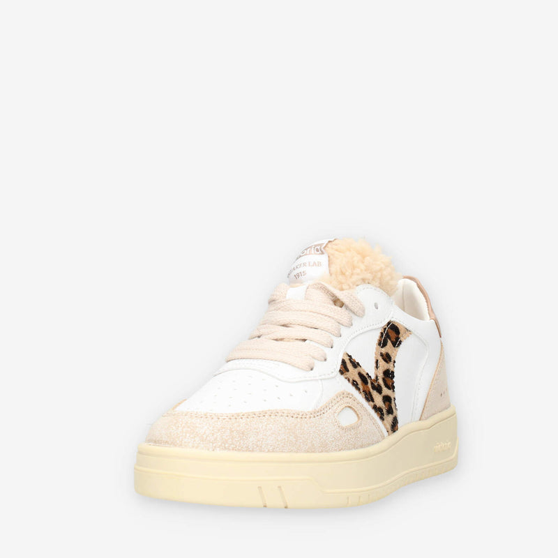 Victoria 1257124-CAMEL Sneakers bianche e camel da donna
