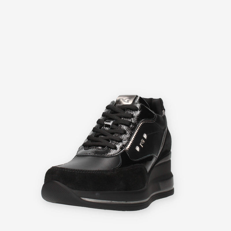 Nero Giardini I514130D-100 Sneakers nere con zeppa