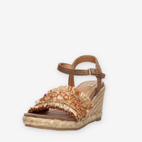 O-Joo OL61500A-026 GERI FLOWER SANDAL Sandali marroni da donna