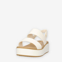 Crocs CR.211802-CHAT Brooklyn Matte Wrap Low Wdge Sandali bianchi da donna
