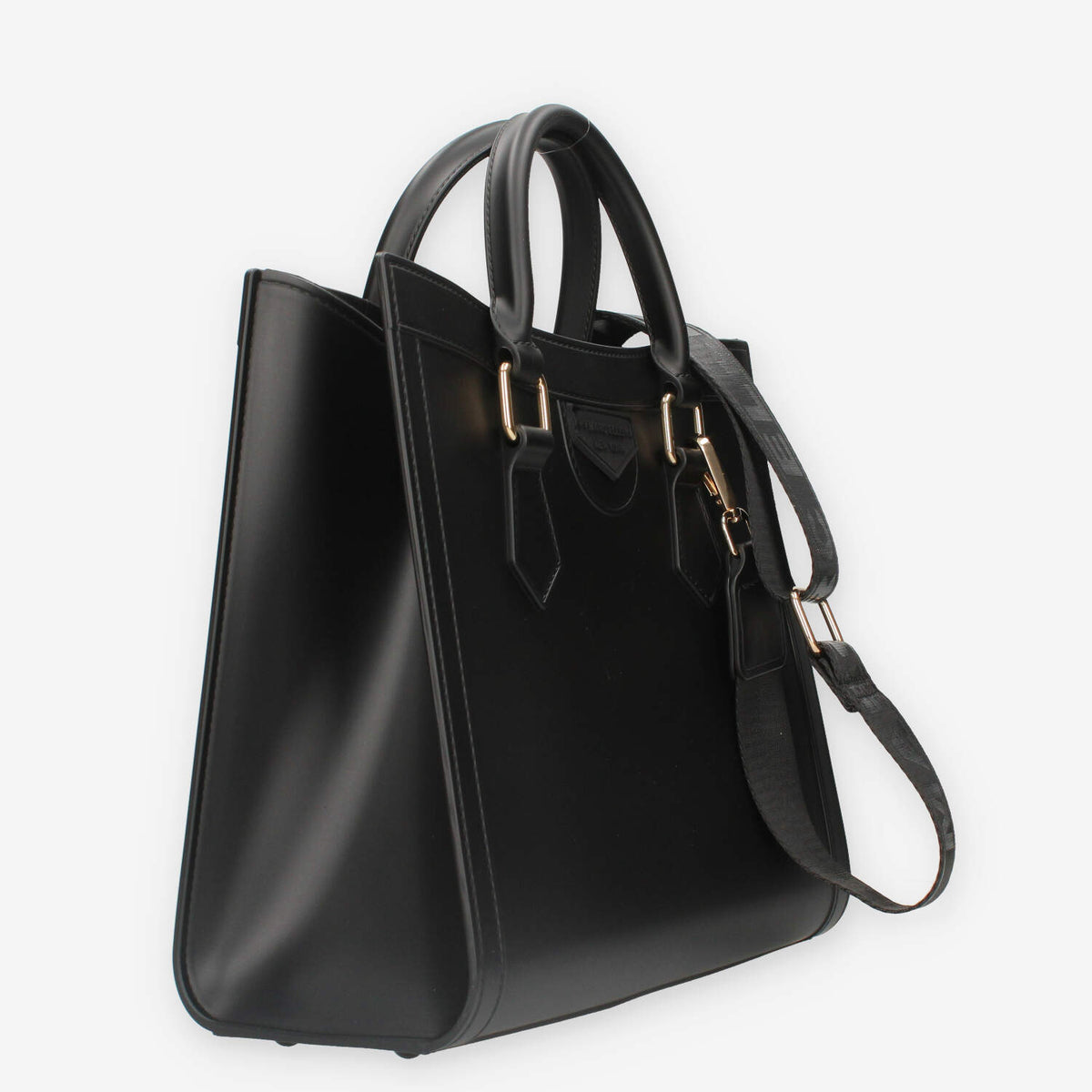 FLAT WOOD M_24-BLACK / GOLD Marc Ellis Borsa a mano nera e oro