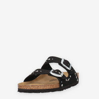Birkenstock 1031646 Arizona Rivet Border Kids Sandali scalzati neri da bimba (calzata stretta)