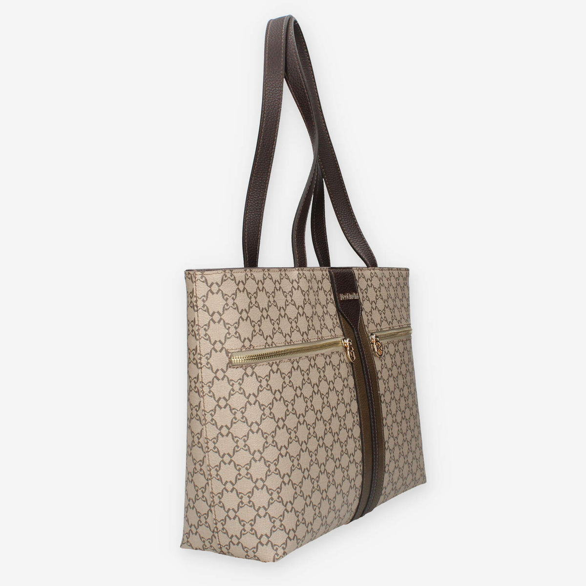 I443840D-437 Nero Giardini Borsa shopping logata beige e testa di moro