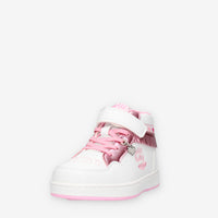 LKAA8096-BIRO Lelli Kelly Frangetta Mix Sneakers alte bianche e rosa