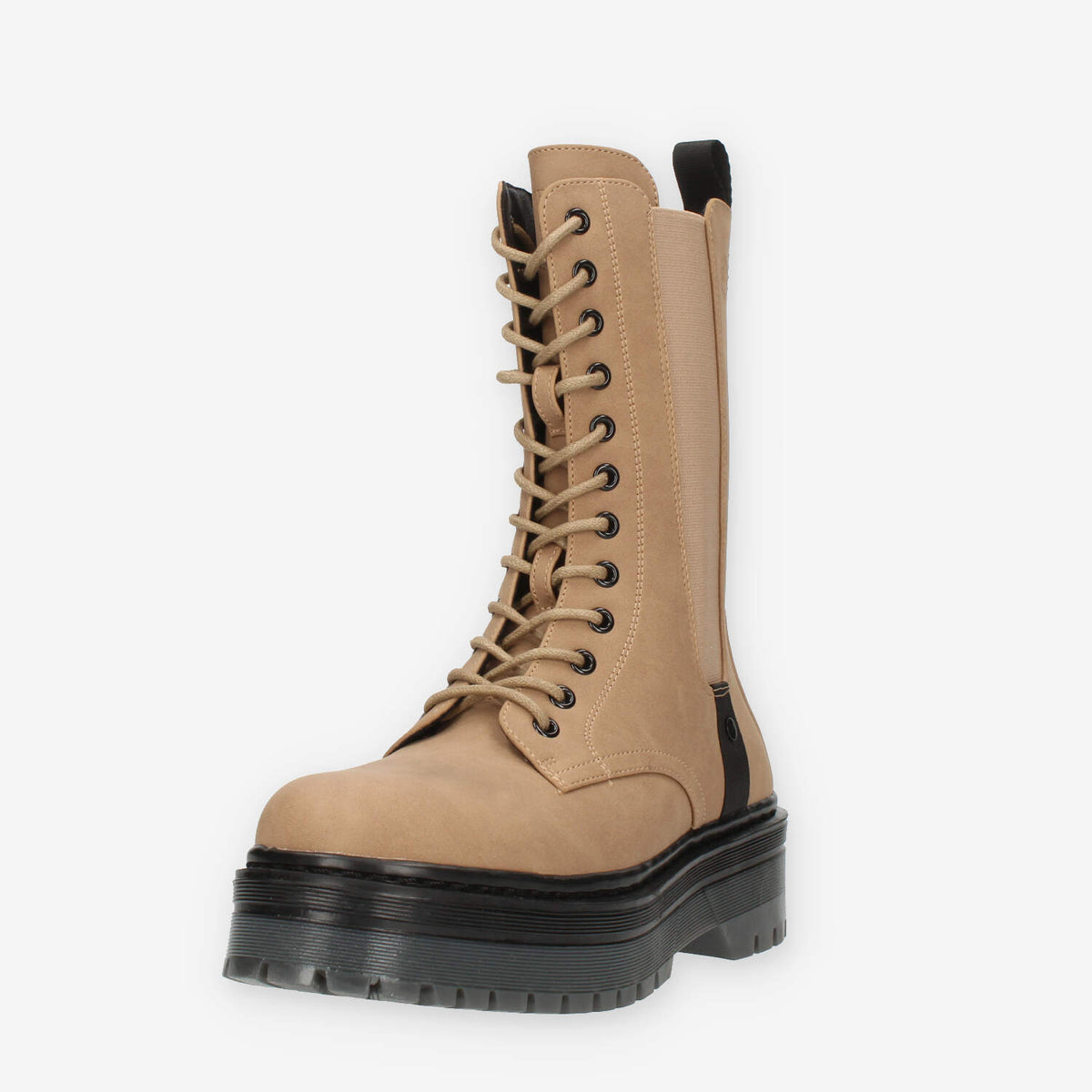 Stivaletto Donna Lumberjack Elyse – Anfibio In Sintetico Con Lacci E Zip Interna, Suola In Gomma, Made In Italy
