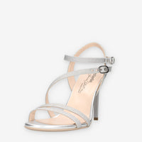 Nero Giardini E513181DE-700 Sandali argento da donna con tacco a spillo
