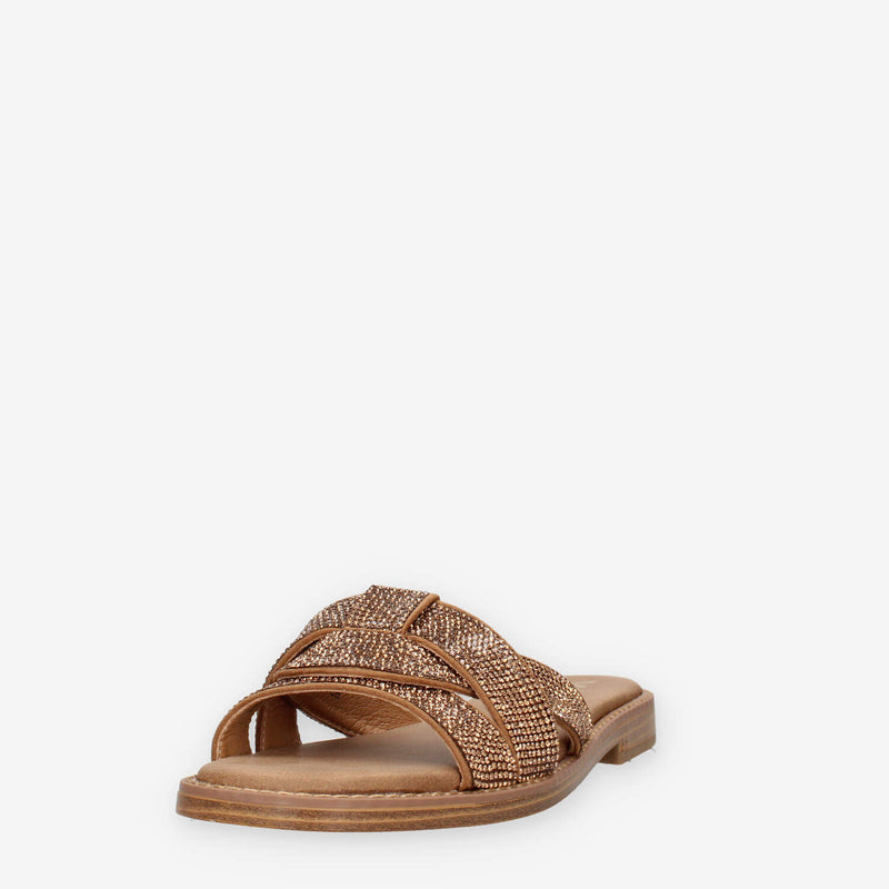 Xti Tentations 143866-CAMEL Ciabattine basse camel con strass