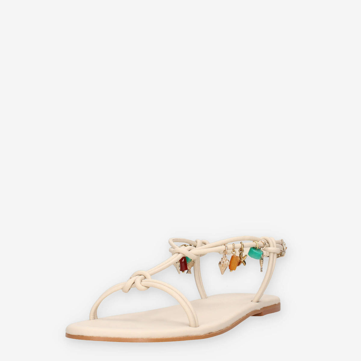 Inuovo H26030-CREMA Infradito crema da donna con applicazioni