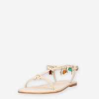 Inuovo H26030-CREMA Infradito crema da donna con applicazioni