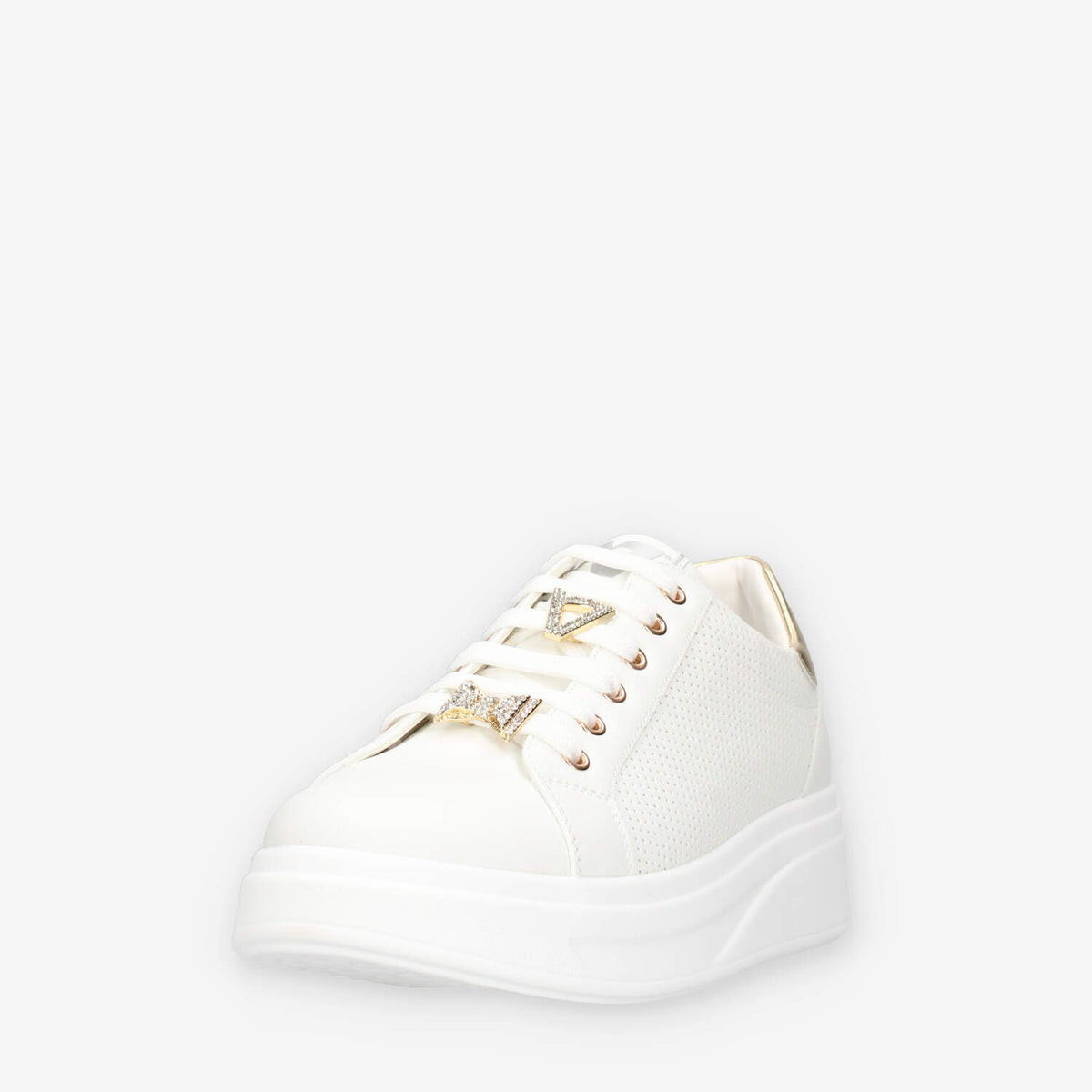 Valleverde 35102-GOLD Sneakers bianche e oro da donna