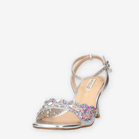 Miabelle MB-141-VIT-ARGENTO Sandali argento con pietre applicate