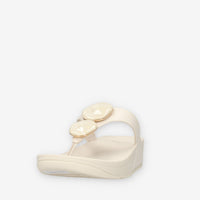 Fit Flop A4T-A99 Lulu Sandali infradito beige in camoscio con pietre effetto marmo