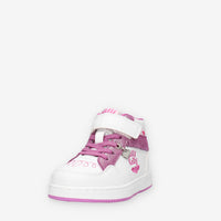 LKAA8096-BIPO Lelli Kelly Frangetta Mix Sneakers alte bianche e porpora con glitter