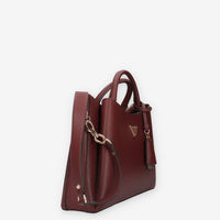 HWEZG9-51206-BUR Guess Eco Gloriana Borsa a mano burgundy a 3 scomparti