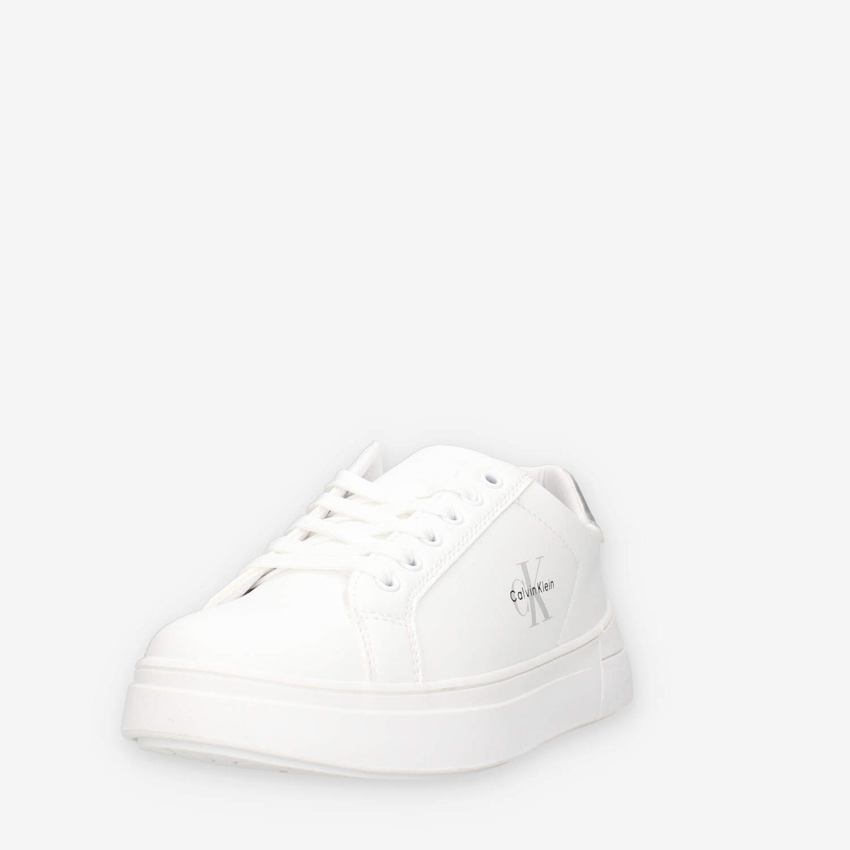 Calvin Klein V3X9-83166-1592X025 Sneaker bassa allacciata bianco/argento