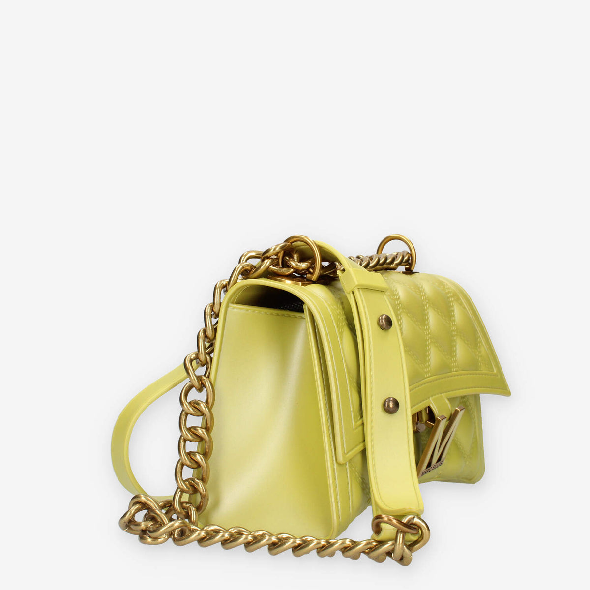 FLAT RHOMBUS S_24-PYRATE GREEN / LIGHT OTTONE Marc Ellis Borsa a tracolla verde acido e ottone