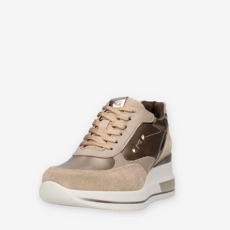 Nero Giardini I514130D-501 Sneakers tortora con zeppa