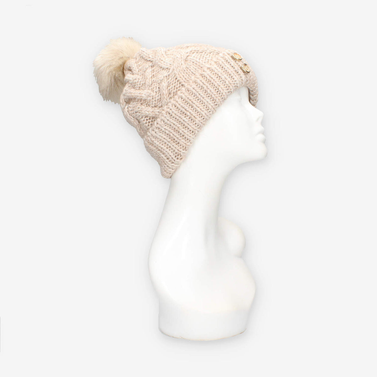 Alviero Martini Prima Classe LMC060-2860-0061 Cappello beige da donna con pon pon