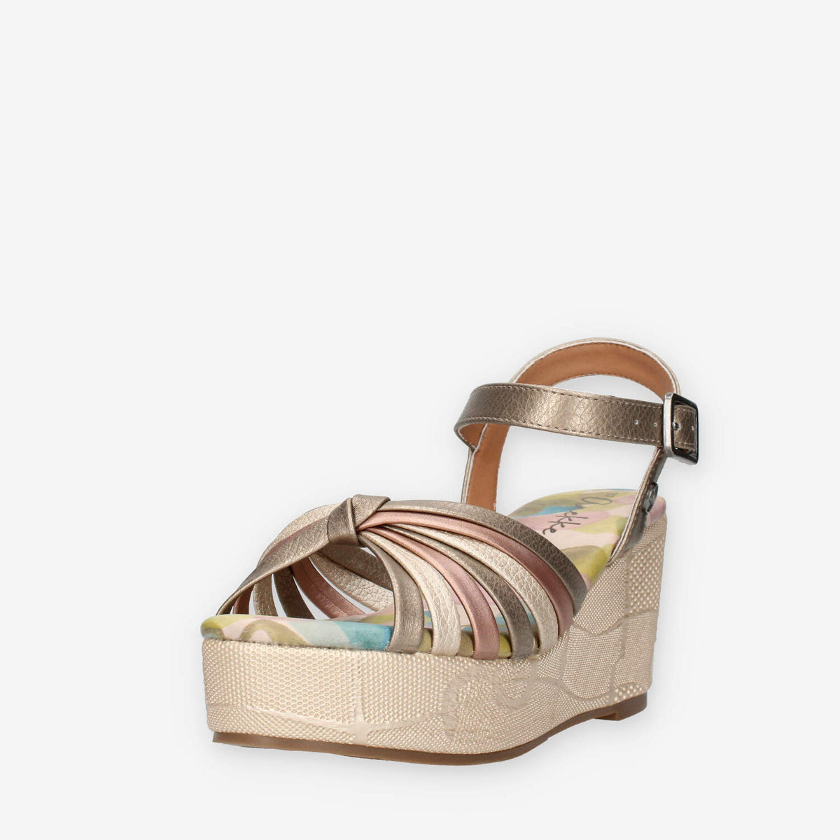 Anekke 42371-GOLD Sandali da donna bronzo con zeppa