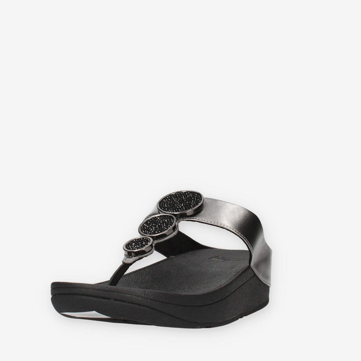 Fit Flop HJ1-B06 Halo Infradito grigi e neri con cristalli applicati