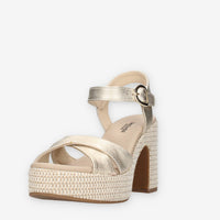 Nero Giardini E513631D-418 Sandali platino da donna con tacco