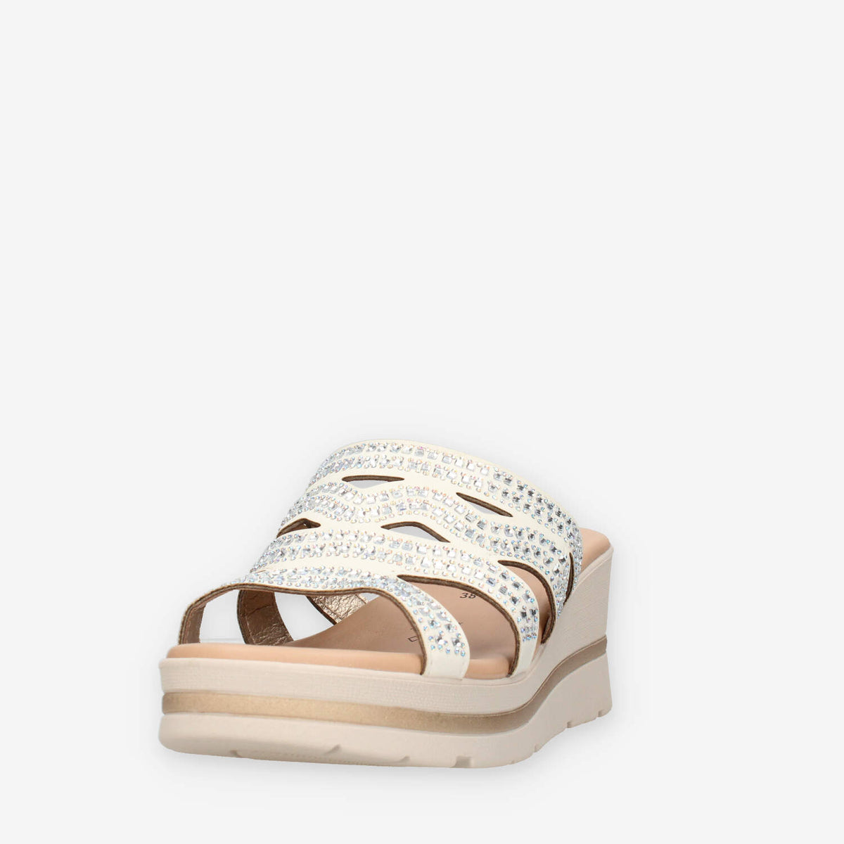 Valleverde 55583-SILVER Sandali scalzati beige da donna