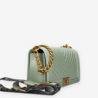 FLAT M_24-OLIVE / LIGHT OTTONE Marc Ellis Borsa a tracolla verde oliva e ottone ottone