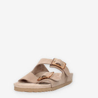 Colors of California HC.BIO56-MUD cow suede bio with two buckles