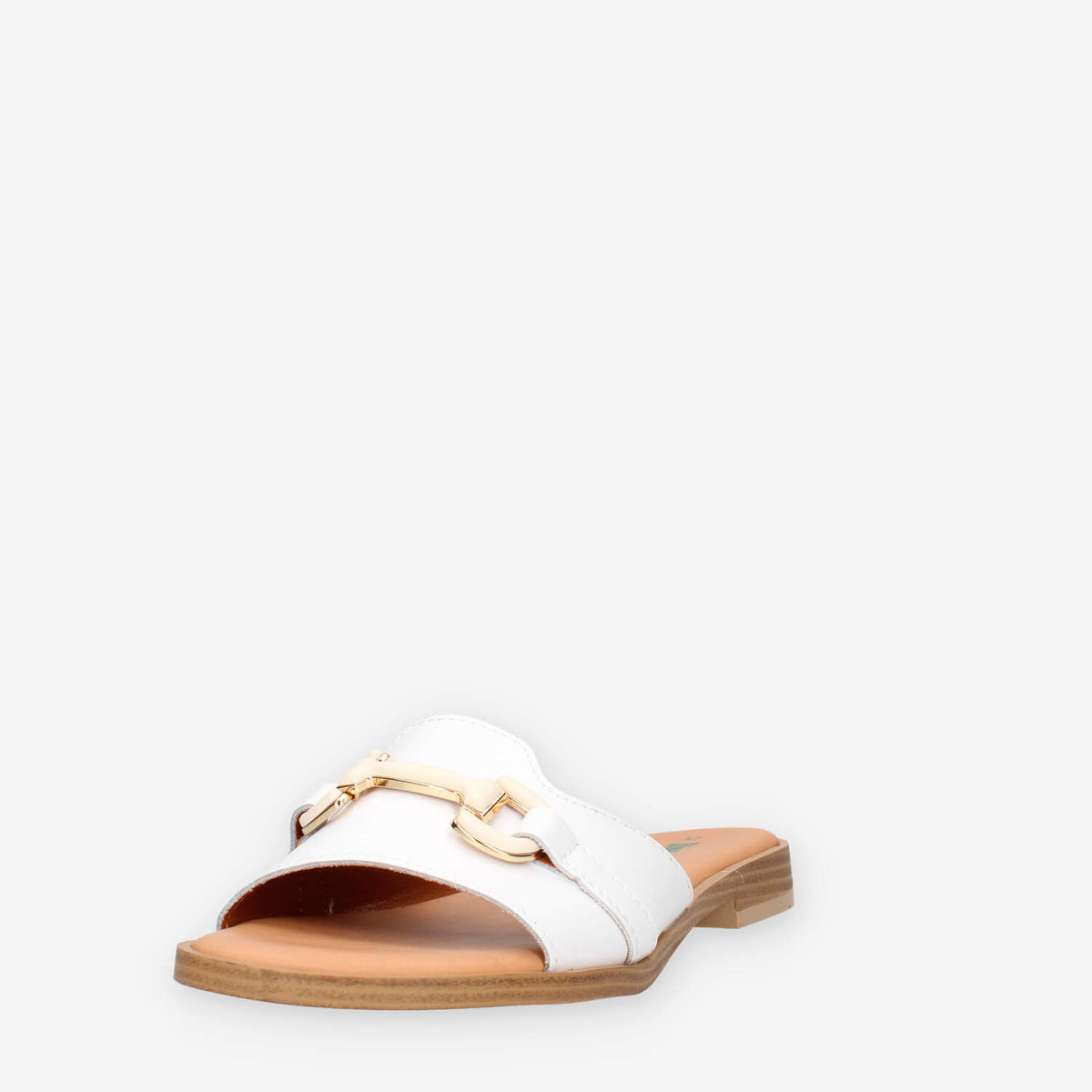 Bio Natura PO04-PELLE-BIANCO Ciabattine bianche da donna