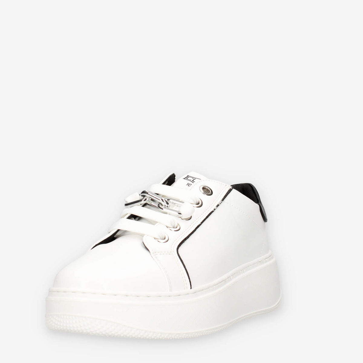 T-102-WHITE-BLACK Cult Young Sneakers bianche e nere