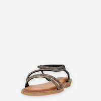 Marina Torres 3T1907-34-BLACK Sandali bassi neri con strass