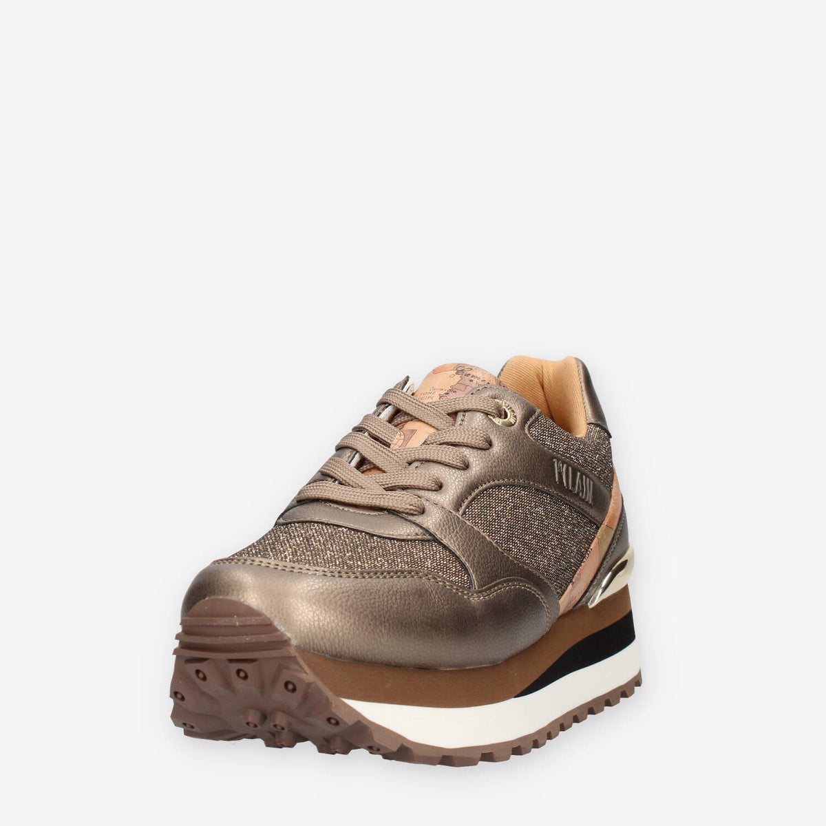 N2014-0558-X553 Alviero Martini Prima Classe Sneakers linea Junior bronzo e Geo Classic