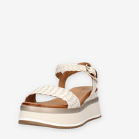 Inuovo A98021-CREMA Sandali crema con zeppetta
