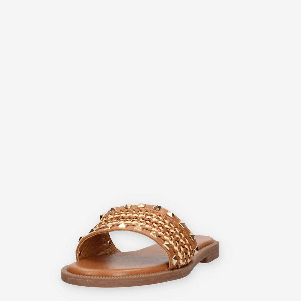 Marina Torres J41243-52-CAMEL Sandali scalzati camel con borchie