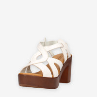 Talea 215-CRUST-BIANCO Sandali bianchi da donna con tacco