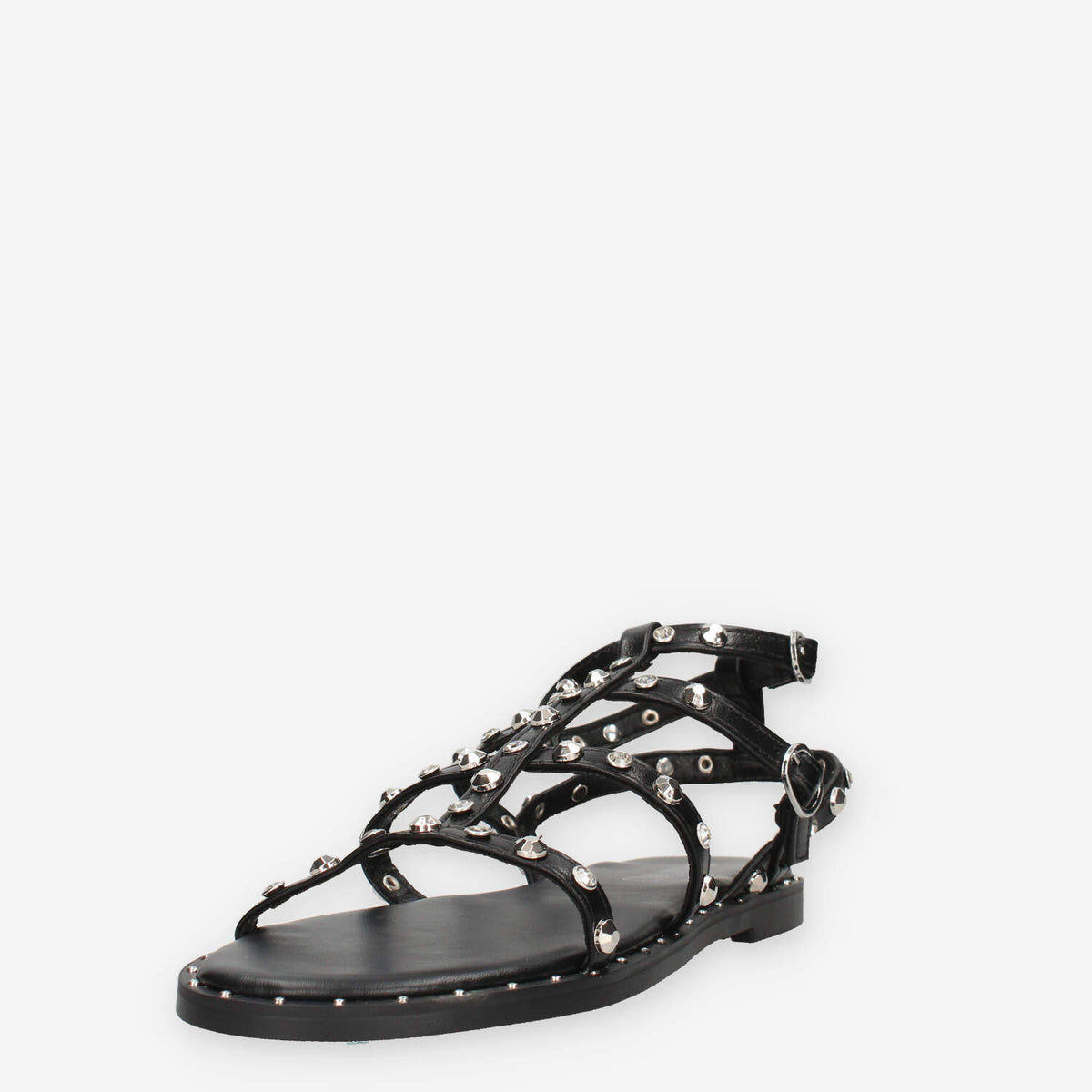 Marina Torres J41201-80-BLACK Sandali neri con borchie
