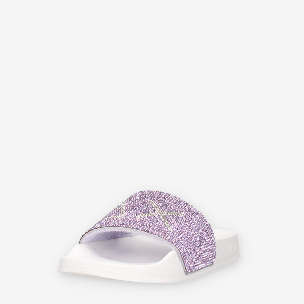 Sun 68 X36411K0124BIANCO/LILLA GIRL'S SLIPPERS STRASS LOGO (KID) Ciabatte bianche da bimba