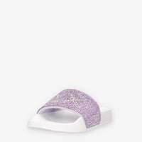 Sun 68 X36411K0124BIANCO/LILLA GIRL'S SLIPPERS STRASS LOGO (KID) Ciabatte bianche da bimba