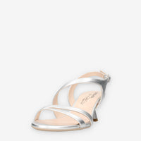 Nero Giardini E513222DE-700 Sandali argento da donna con tacco svasato