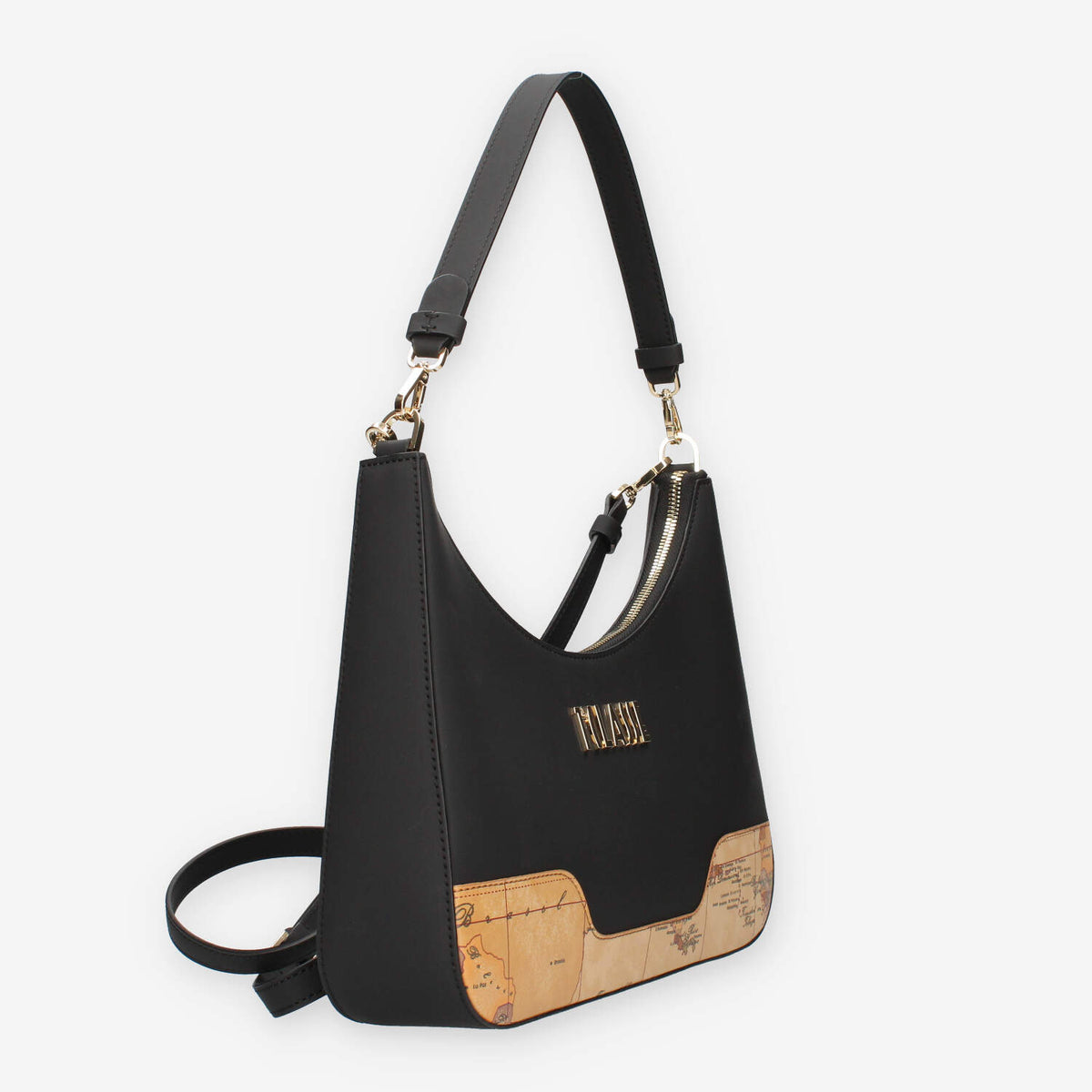 Alviero Martini Prima Classe LMLE01-9636-0001 Borsa a spalla gommata nera e Geo Classic