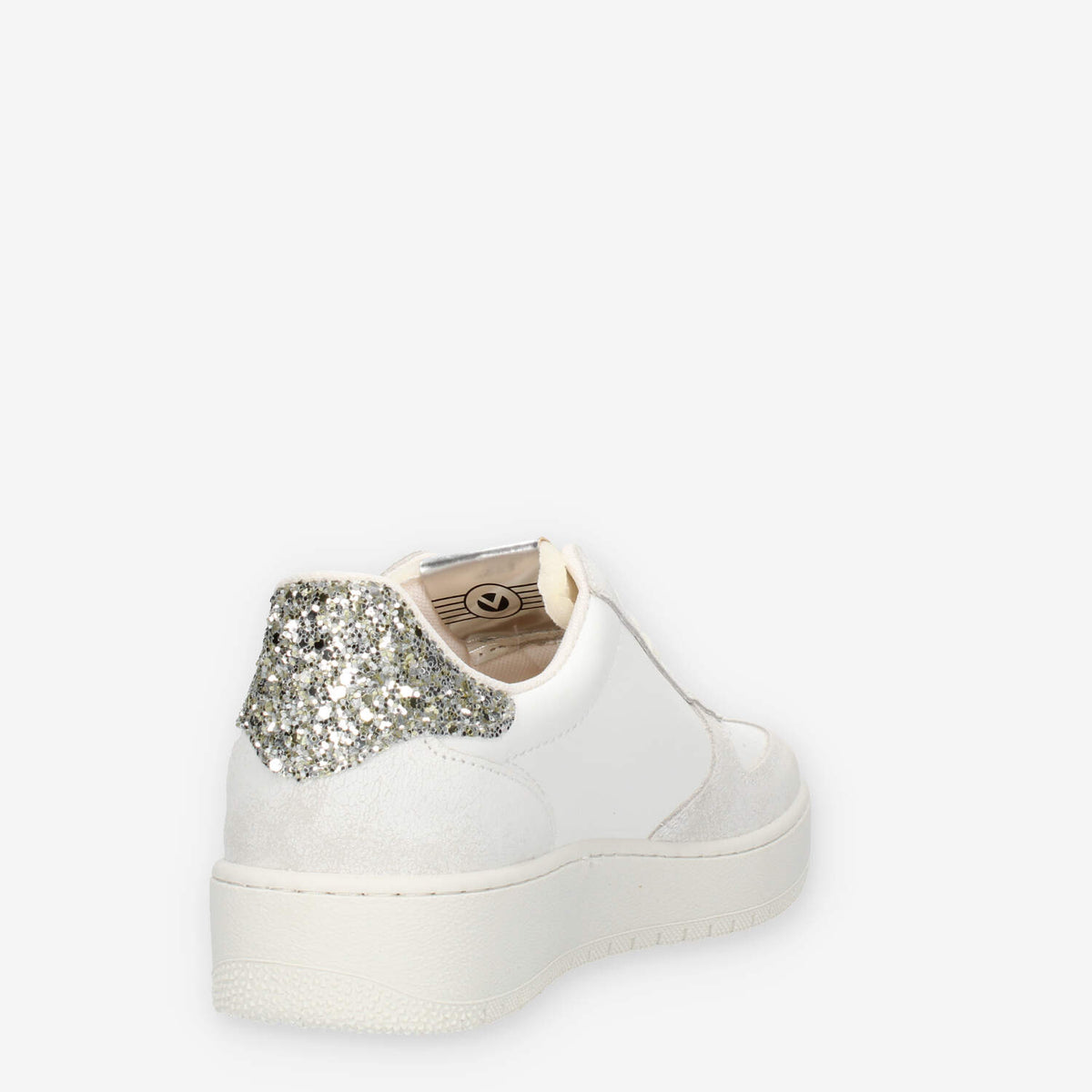 Victoria Sneakers bianche e argento da donna con glitter