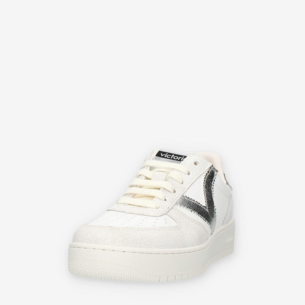 Victoria Sneakers bianche e argento da donna con glitter