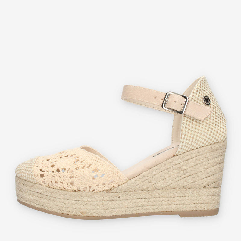 Refresh Sandali beige da donna modello espadrillas