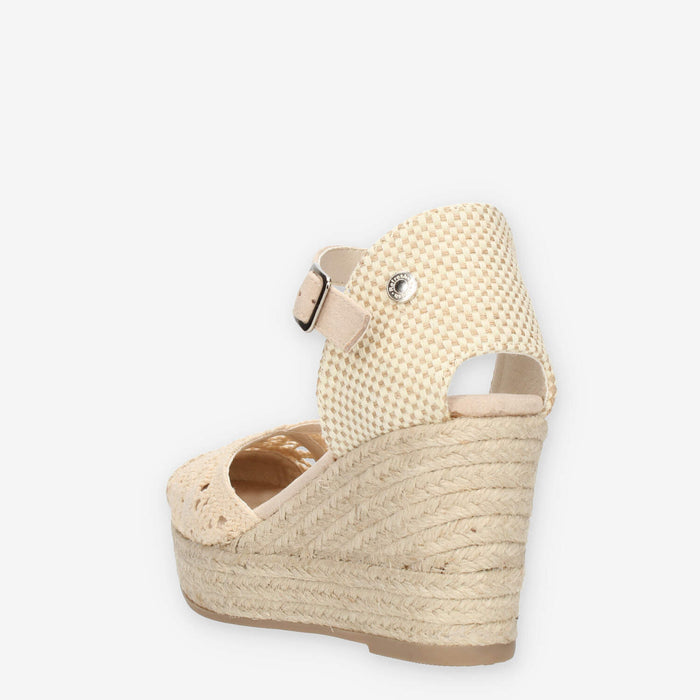 Refresh Sandali beige da donna modello espadrillas