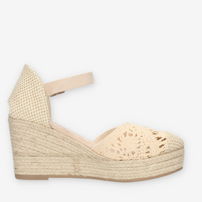 Refresh Sandali beige da donna modello espadrillas